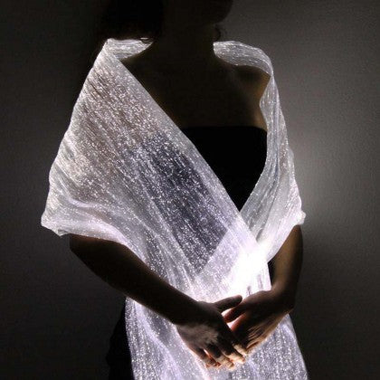 LUMISHAWL SILVER (LUMINOUS FIBER OPTIC FABRIC SHAWL)